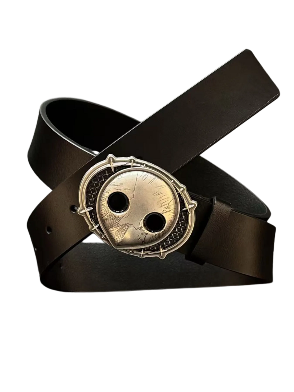 Molded Alloy Buckle Leather Belt
