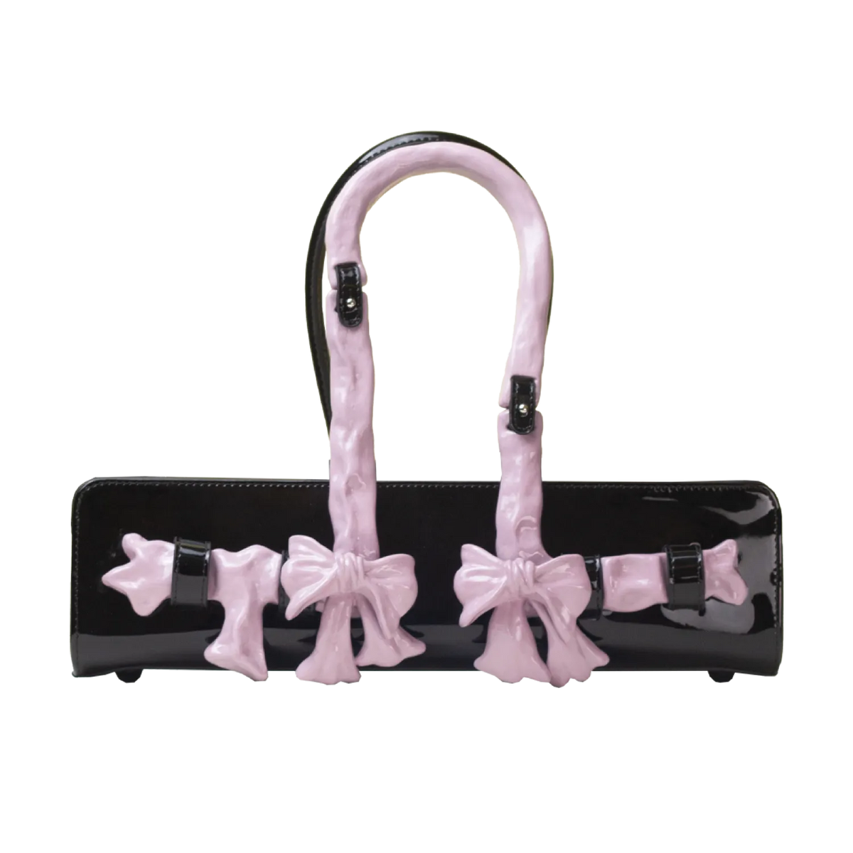 Ceramic Glossy Bow Handle Handbag
