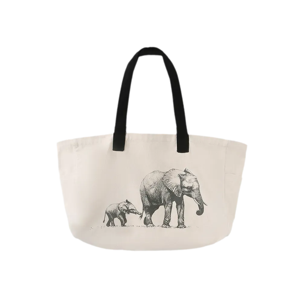 Canvas Elephant Tote Bag