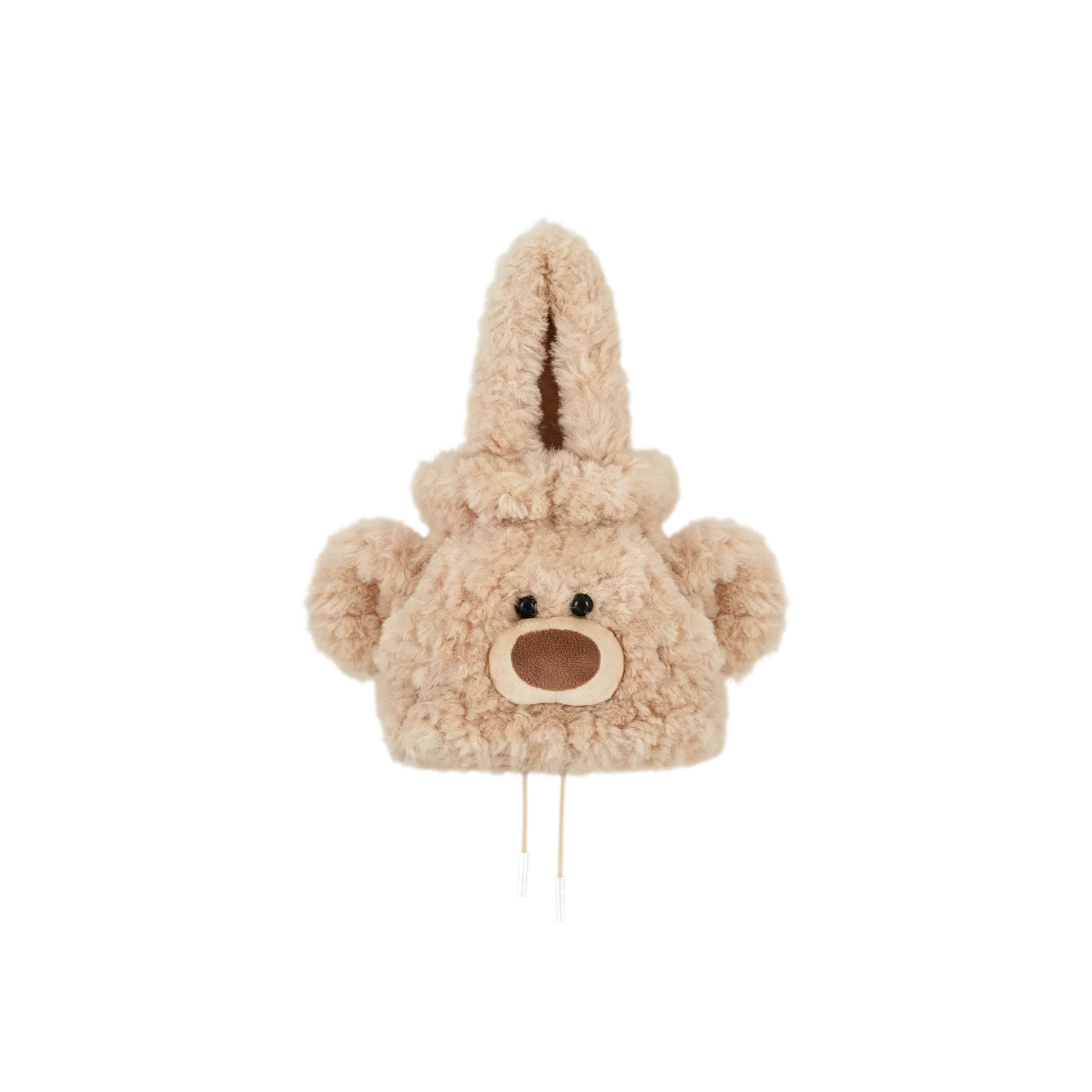 Plush Bear Face Drawstring Bag