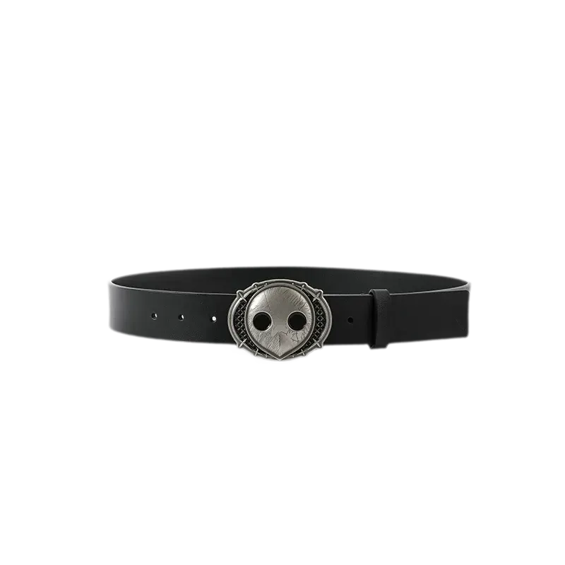 Molded Alloy Buckle Leather Belt