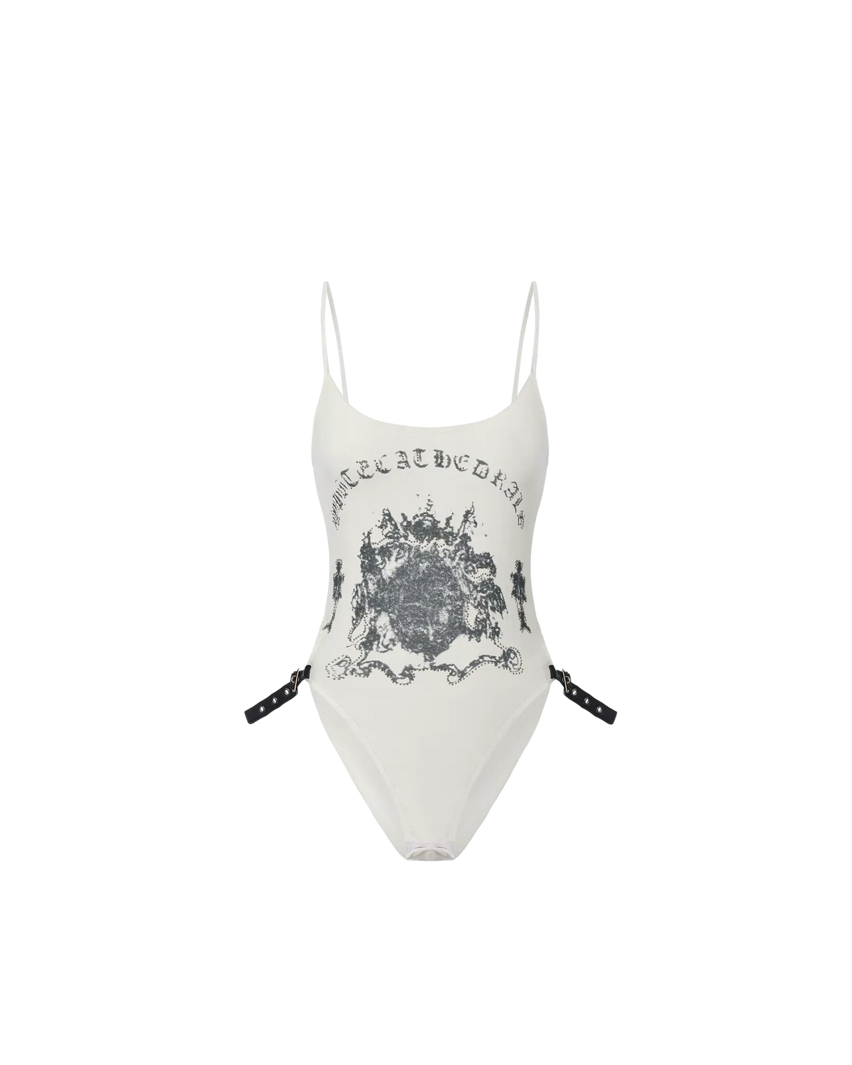Gothic Print Waist-Exposed Vest